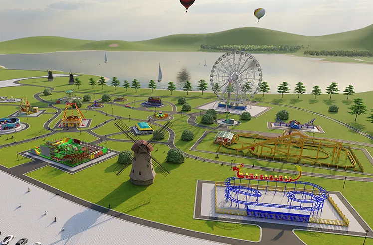 Outdoor Amusement Park Layout Design