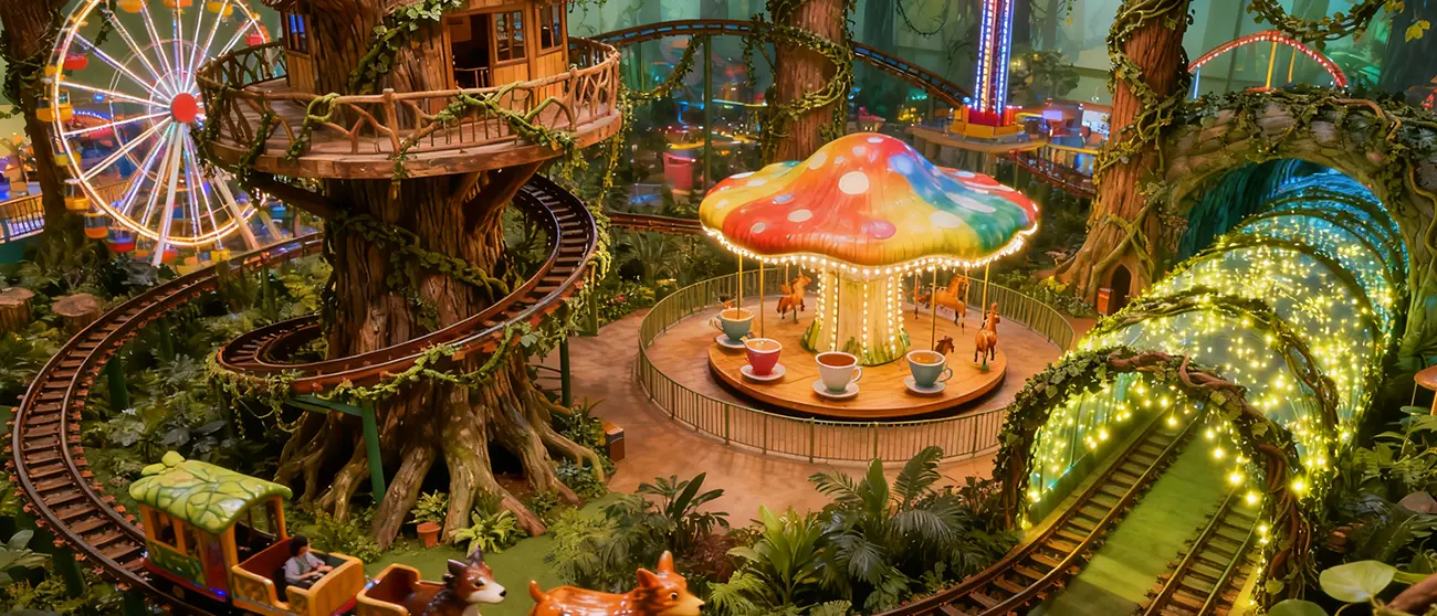 immersive forest theme indoor playground
