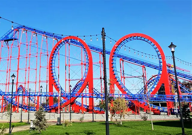 Beston Roller Coaster With Two Teardrop-Shaped Loops Track