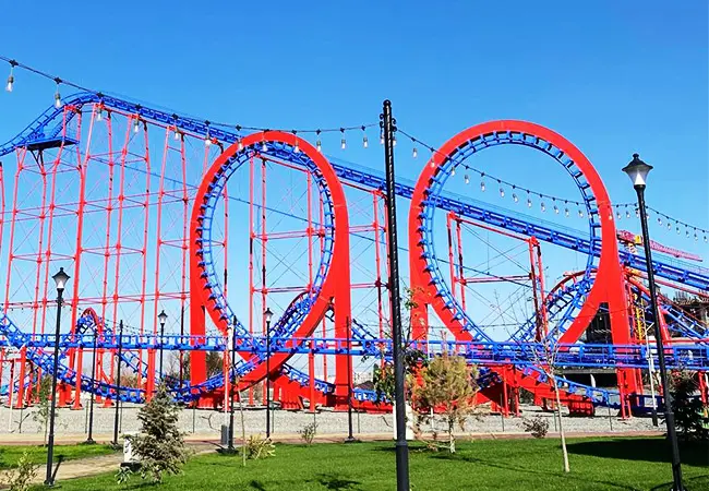 Beston Roller Coaster With Two Teardrop-Shaped Loops Track
