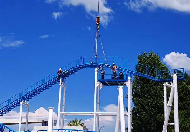 Beston Roller Coaster Track Installation at Parque Rodó, Uruguay