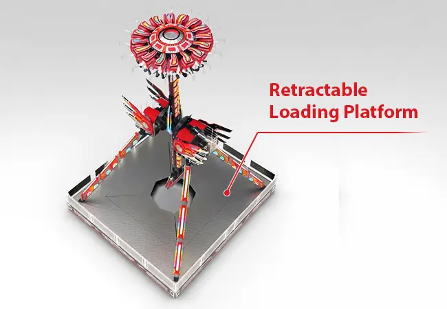 Beston Pendulum Ride with Retractable Loading Platform Beneath The Gondola