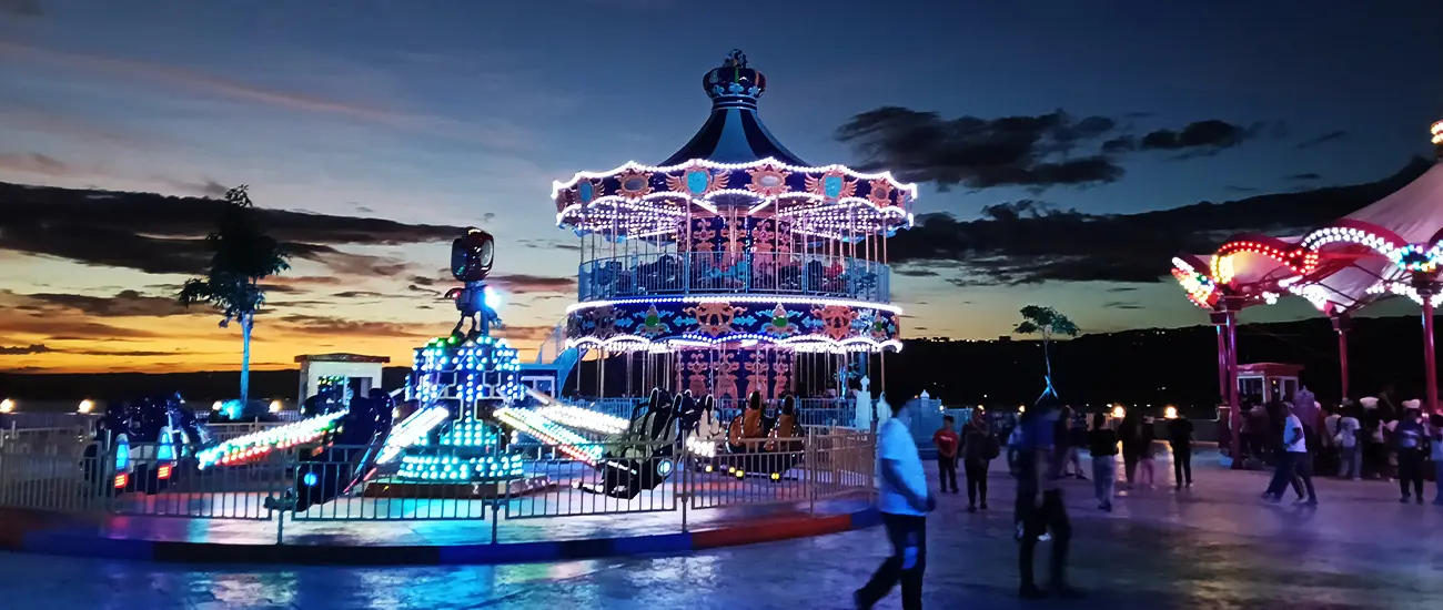 Illuminated Beston Double Decker Carousel At J Castles in the Philippines