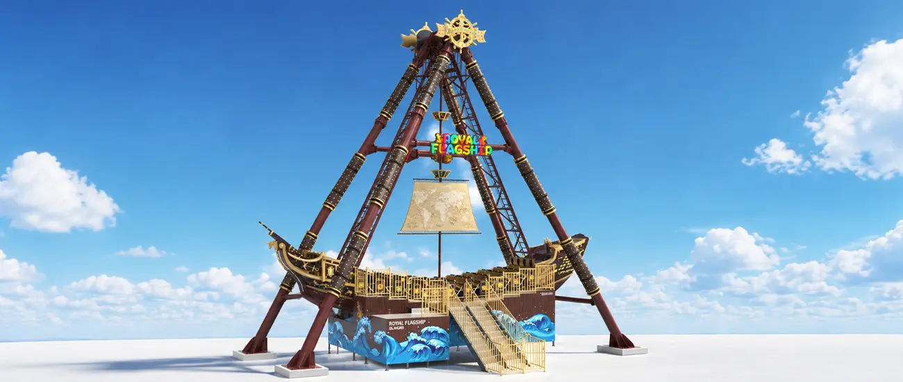 Beston 40-Seat Royal Flagship Pirate Ship Ride 3D Model