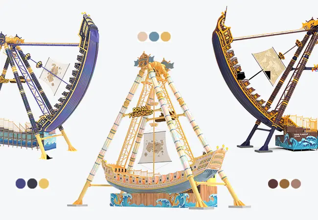 Beston Pirate Ship Ride Custom Color Schemes