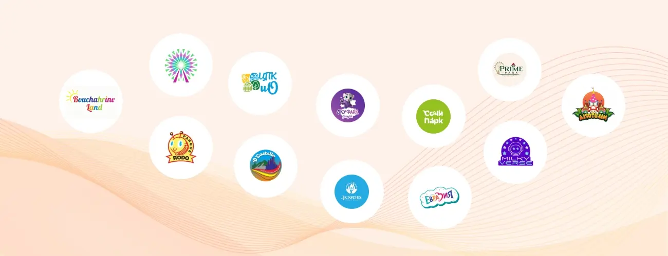 Logos of Amusement Parks Selected Beston Rides Worldwide